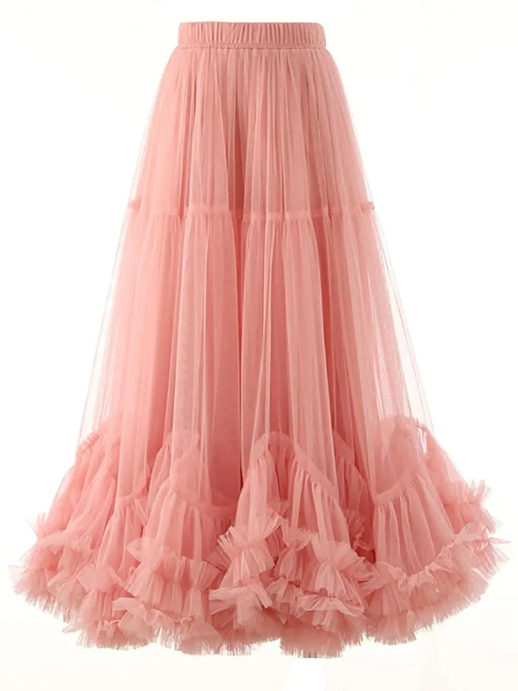 Ruffle Mesh Elegance Skirt