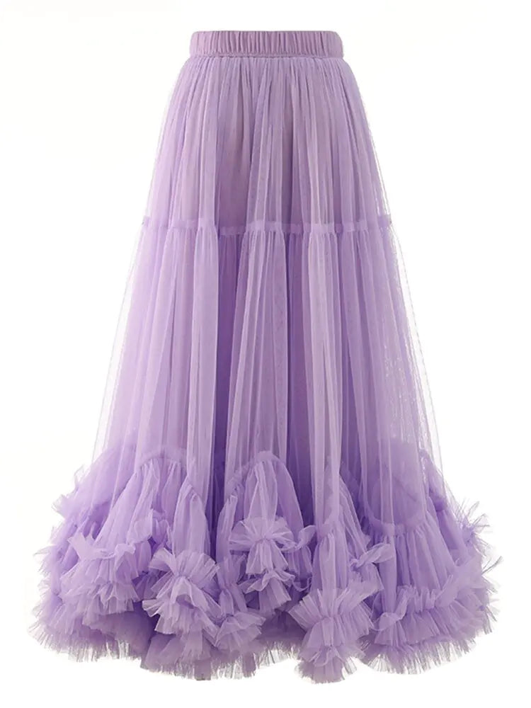 Ruffle Mesh Elegance Skirt