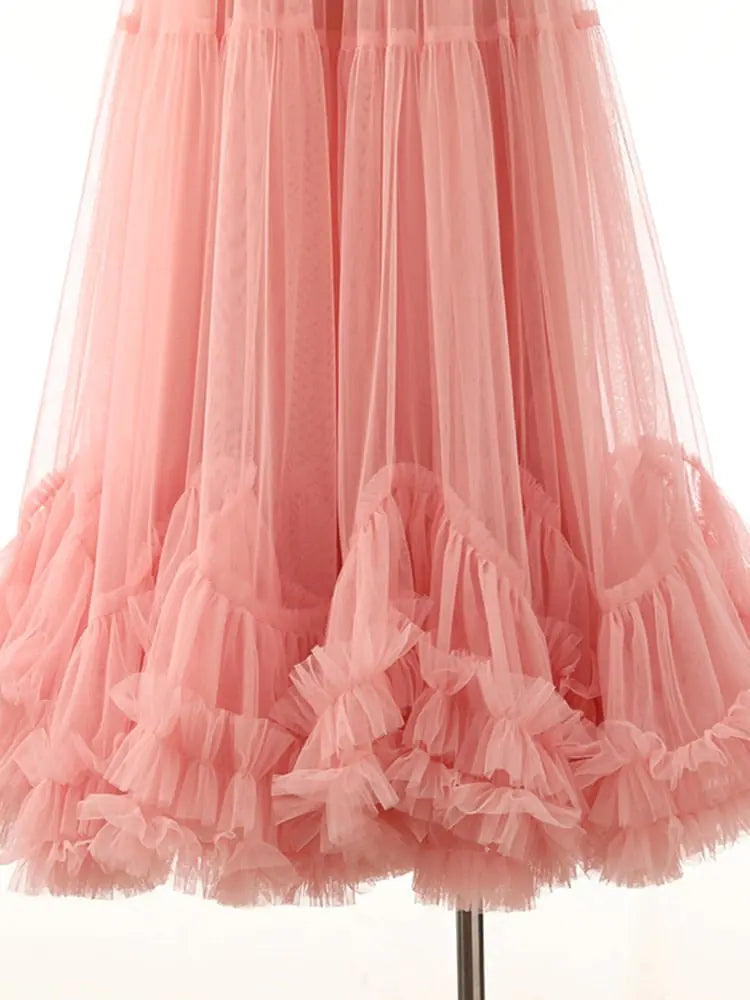 Ruffle Mesh Elegance Skirt