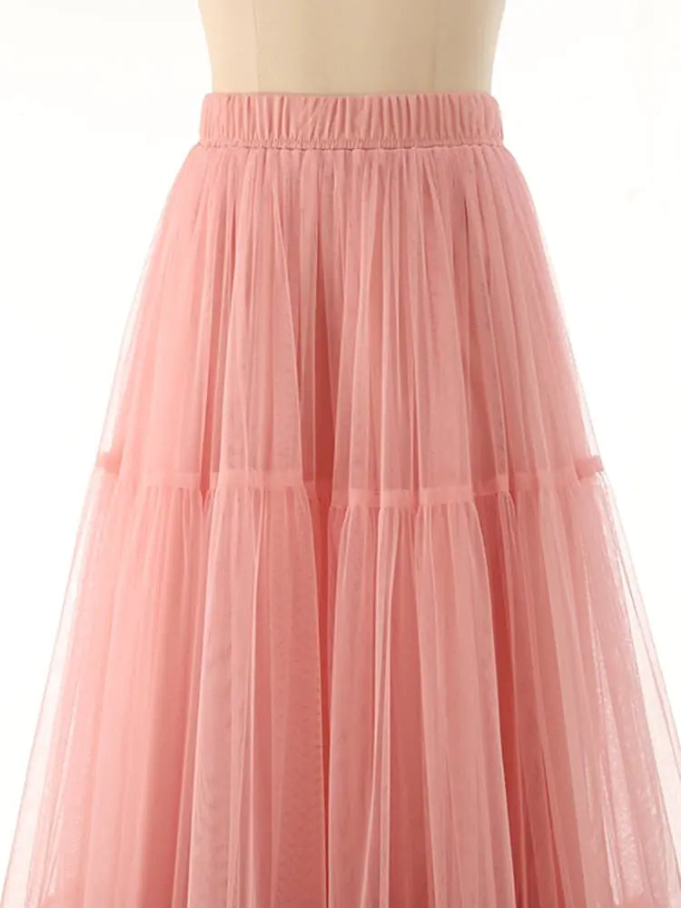 Ruffle Mesh Elegance Skirt