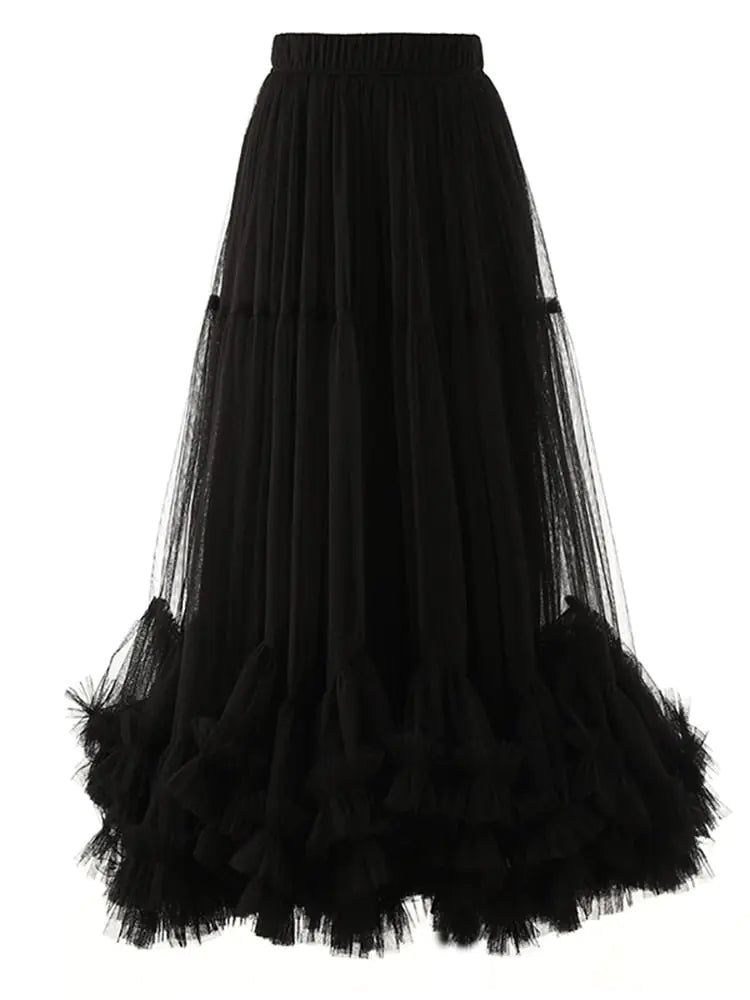 Ruffle Mesh Elegance Skirt