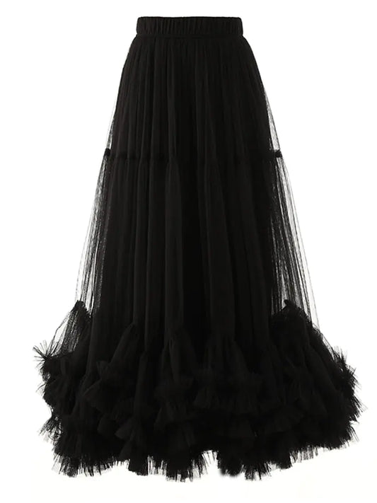 Ruffle Mesh Elegance Skirt