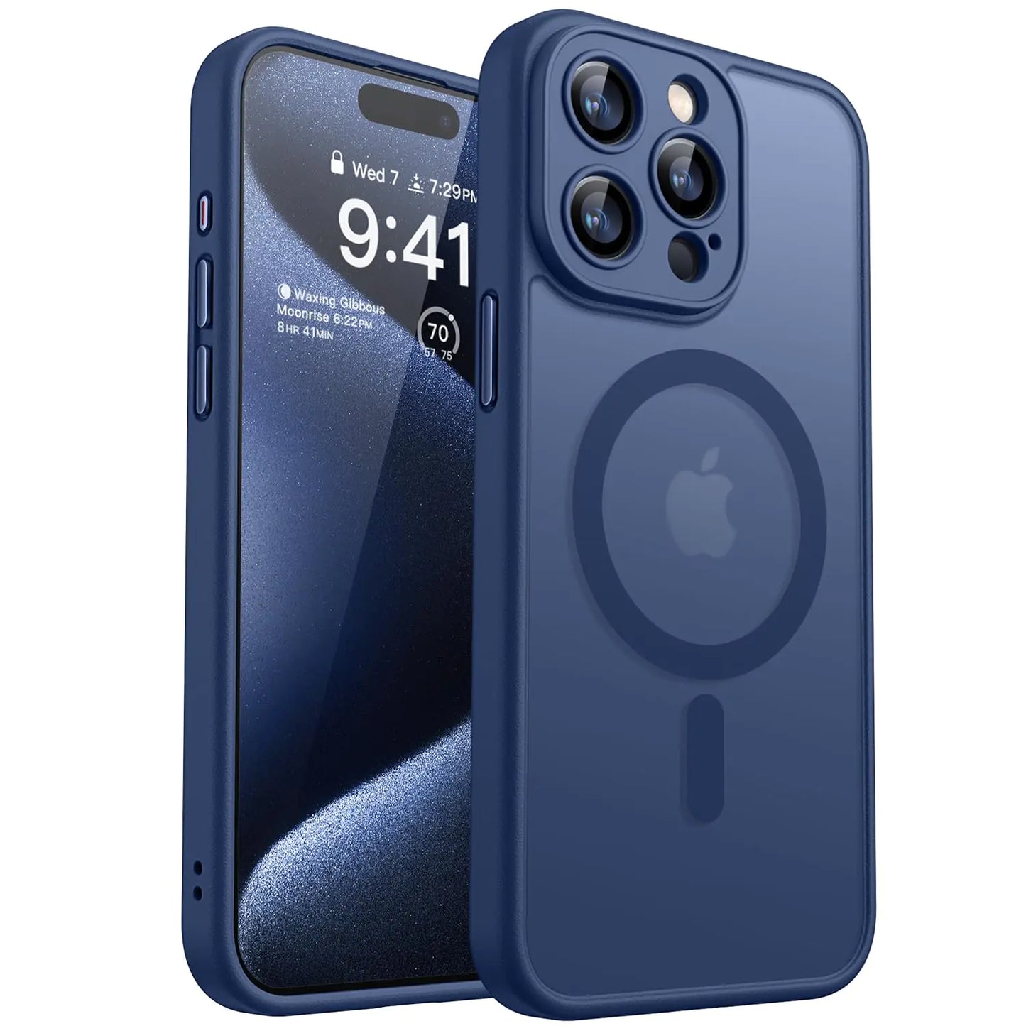 CANSHN Magnetic for iPhone 15 Pro Case Clear, Upgraded [Full Camera Protection] [Compatible with Magsafe] Non-Yellowing Protective Shockproof Bumper Phone Case 6.1 inch - Clear
