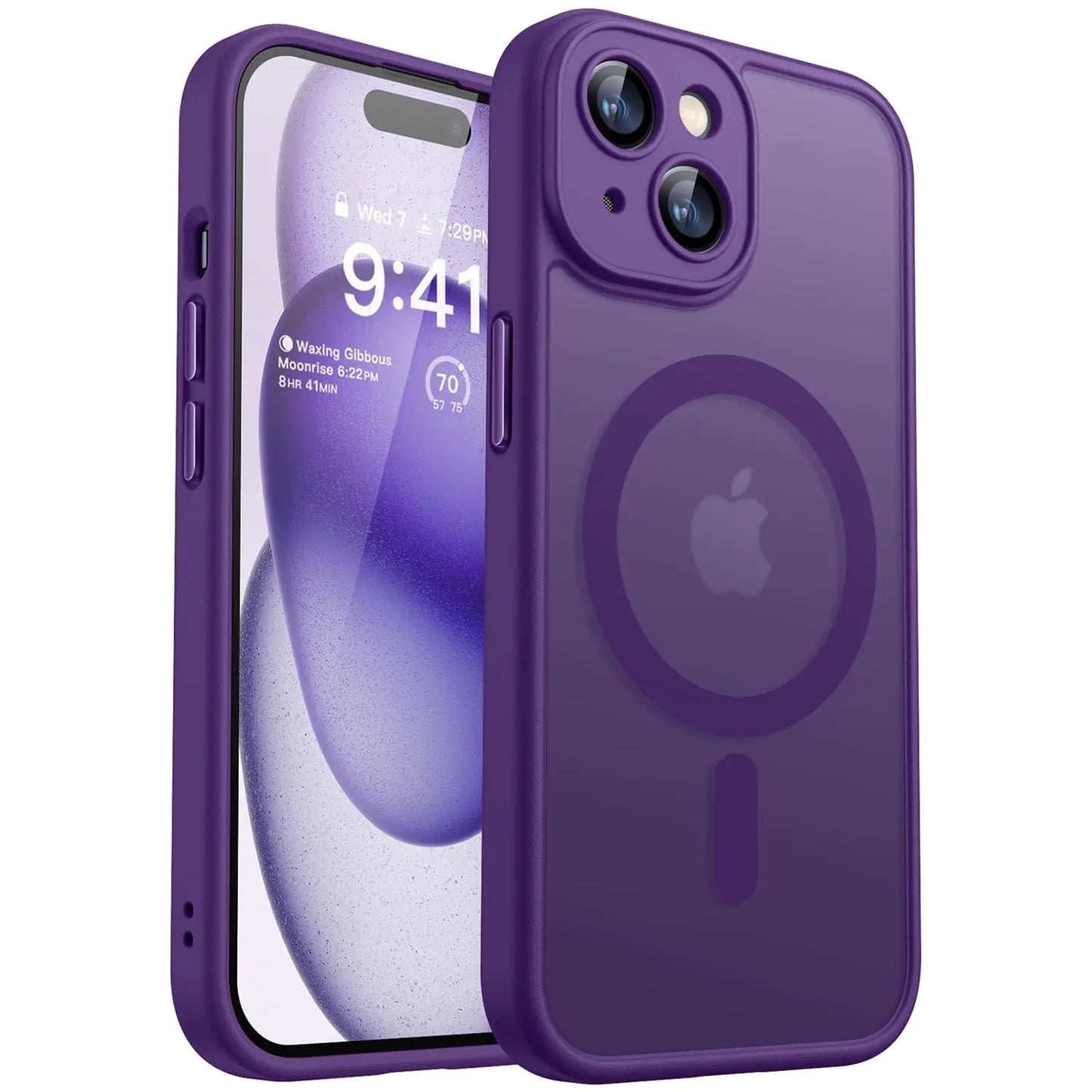 CANSHN Magnetic for iPhone 15 Pro Case Clear, Upgraded [Full Camera Protection] [Compatible with Magsafe] Non-Yellowing Protective Shockproof Bumper Phone Case 6.1 inch - Clear